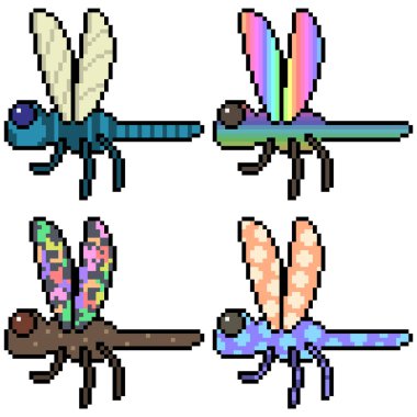 vektör piksel sanatı yusufçuk sineğini izole etti