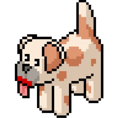 Vektör piksel sanat köpeği izole edilmiş halı.