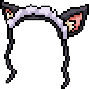 vektör piksel sanat kedi kulağı karikatürü