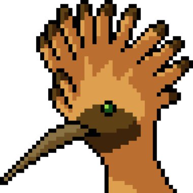 Vektör piksel sanat kuşu arması izole edilmiş çizgi film