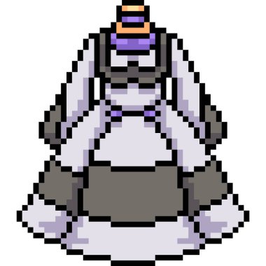 vektör piksel sanat kadın elbise izole çizgi film