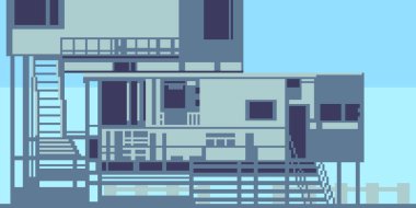 soyut karavan parkı evinin piksel sanatı