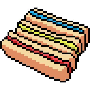 vektör pikselli sandviç izole edilmiş çizgi film