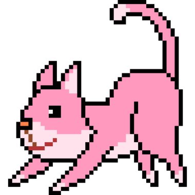 Vektör piksel sanat kedisi yaramaz yalıtılmış