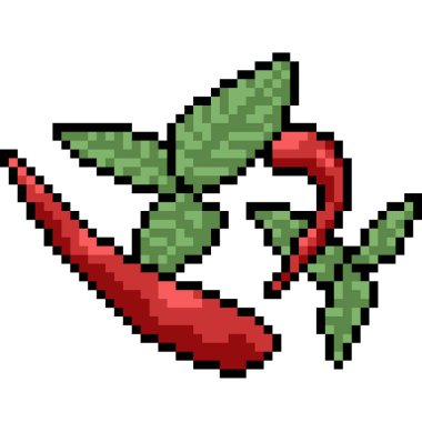 Vektör piksel sanat biber baharatları izole edilmiş çizgi film