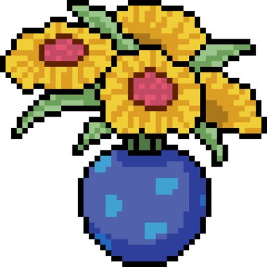 Vektör piksel sanat saksısı izole edilmiş karikatür