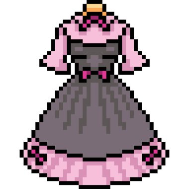 vektör piksel sanat kadın elbise izole çizgi film