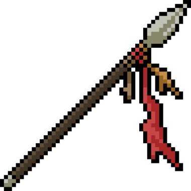 vektör piksel sanat mızrağı izole edilmiş çizgi film