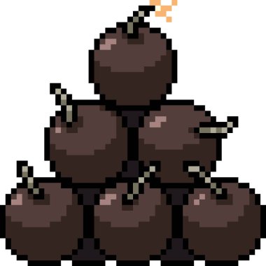 vektör piksel resim yuvarlak bomba izole çizgi film