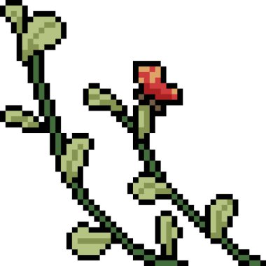 Vektör pikseli kelebek izole edilmiş çizgi film