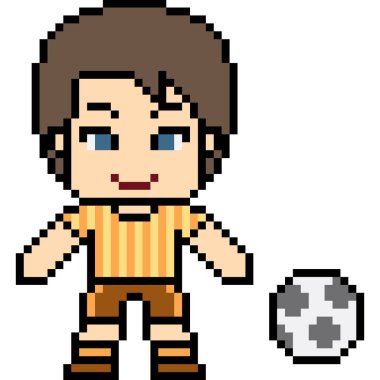 Vektör piksel sanatı futbolcusu izole edildi