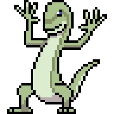 vektör piksel sanat kertenkelesi izole edilmiş çizgi film