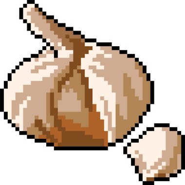 Vektör piksel sanat sarımsak izole çizgi film