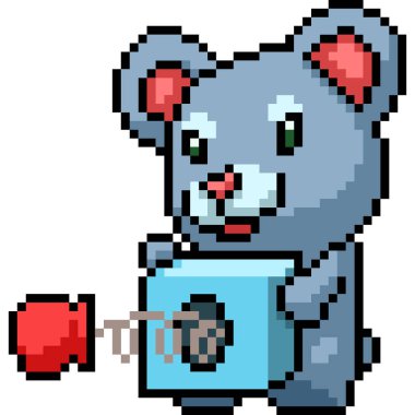 vektör piksel sanat koala oyuncak izole çizgi film