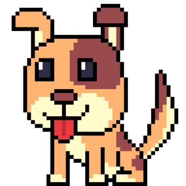 vektör piksel sanat köpeği izole edildi