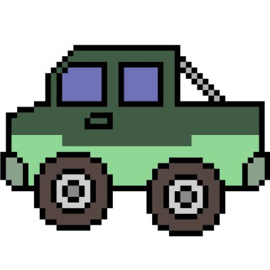 vektör piksel sanat arabası izole edildi