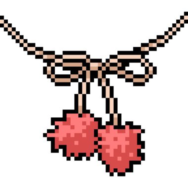 Vektör piksel sanat kürk kurdelesi izole çizgi film