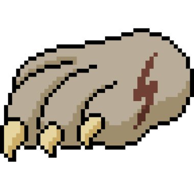 vektör piksel sanat hayvan pençesi izole çizgi film