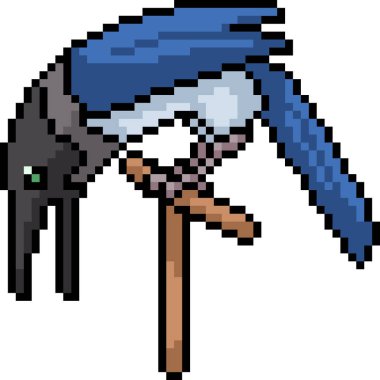 Vektör piksel sanat kuşu izole bir şekilde duruyor.