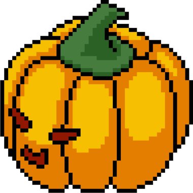 Vektör piksel sanat balkabağı kafası da izole edilmiş.