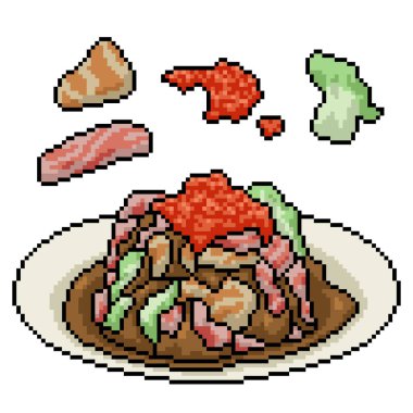 Piksel restoran et yemeği sanatı