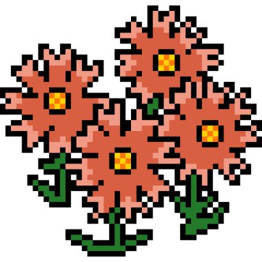 vektör piksel sanatı çiçeği izole edildi