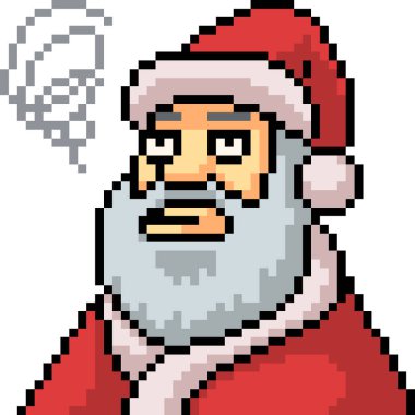 Vektör pikseli Noel Baba karikatürden sıkıldı