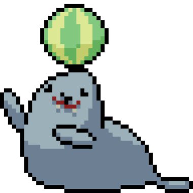 vektör piksel sanat deniz aslanı izole edilmiş çizgi film