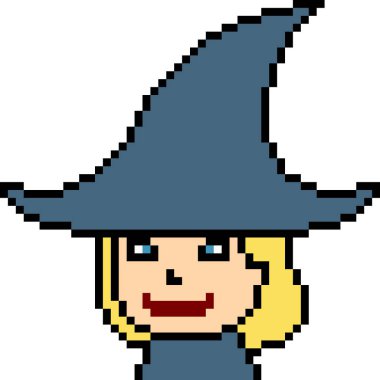 vektör piksel sanat cadı kafası izole