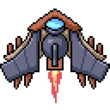 Vektör piksel sanatı izole edilmiş bilim kurgu jeti