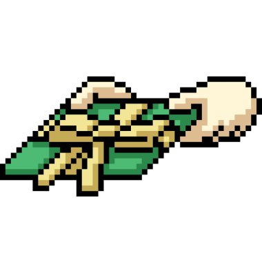 vektör piksel sanat hediye kutusu izole edilmiş çizgi film