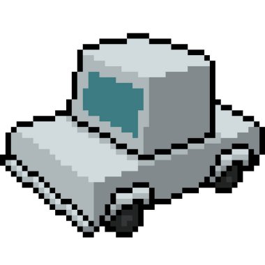 vektör pikseli kağıt araba karikatür izole