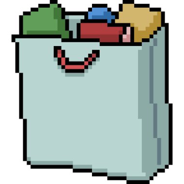 Vektör pikseli sanat alışverişi izole edilmiş çizgi film