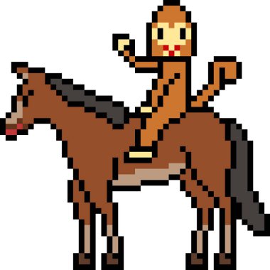 Vektör pikseli maymun biniş atı izole edildi