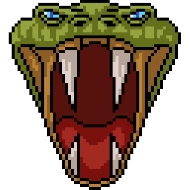 vektör piksel sanatı izole edilmiş yılan yüzü