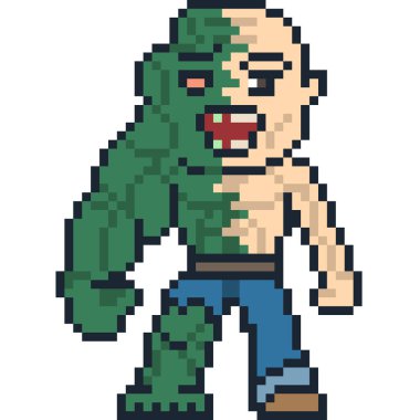 vektör piksel sanat canavarı izole edildi