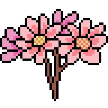 vektör piksel sanatı çiçeği izole edildi