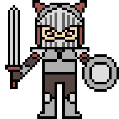 Vektör piksel sanat şövalyesi izole edildi