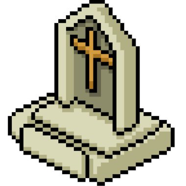 vektör piksel sanat mezar izole cartoo