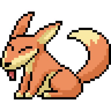 vektör pikseli tilki izole edilmiş çizgi film