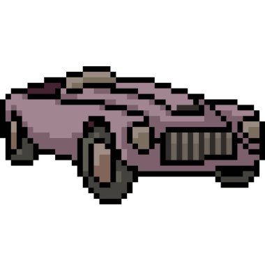 Vektör piksel sanat eseri antika araba izole edildi.