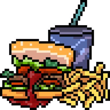 vektör piksel sanat abur cubur seti izole edildi