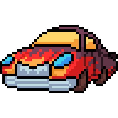 vektör piksel sanat yarış arabası izole edilmiş çizgi film
