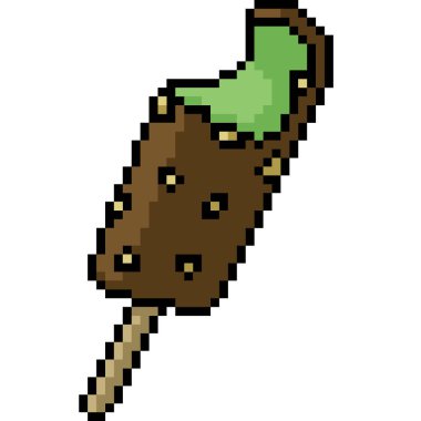 vektör pikselli sanat eseri dondurması. İzole edilmiş karikatür ısırığı.