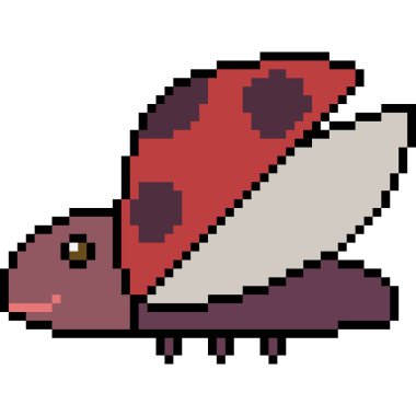 vektör piksel sanatı uğurböceği izole edildi