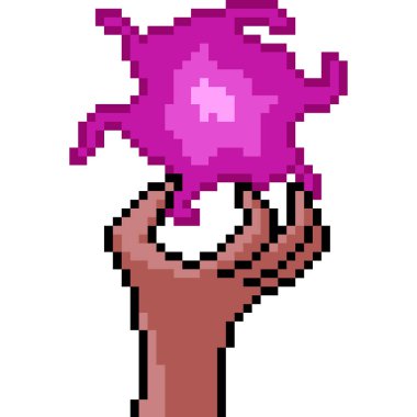 Vektör piksel sanat şeytani güç izole çizgi film