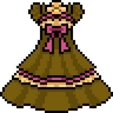 vektör piksel sanat kadın elbise izole çizgi film