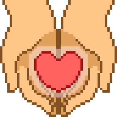 vektör piksel sanat el hareketi aşk izole 