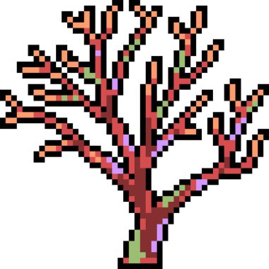 vektör piksel sanat mercan dekorasyonu izole edildi