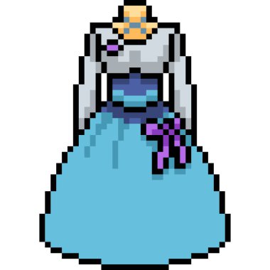 vektör piksel sanat kadın elbise izole çizgi film